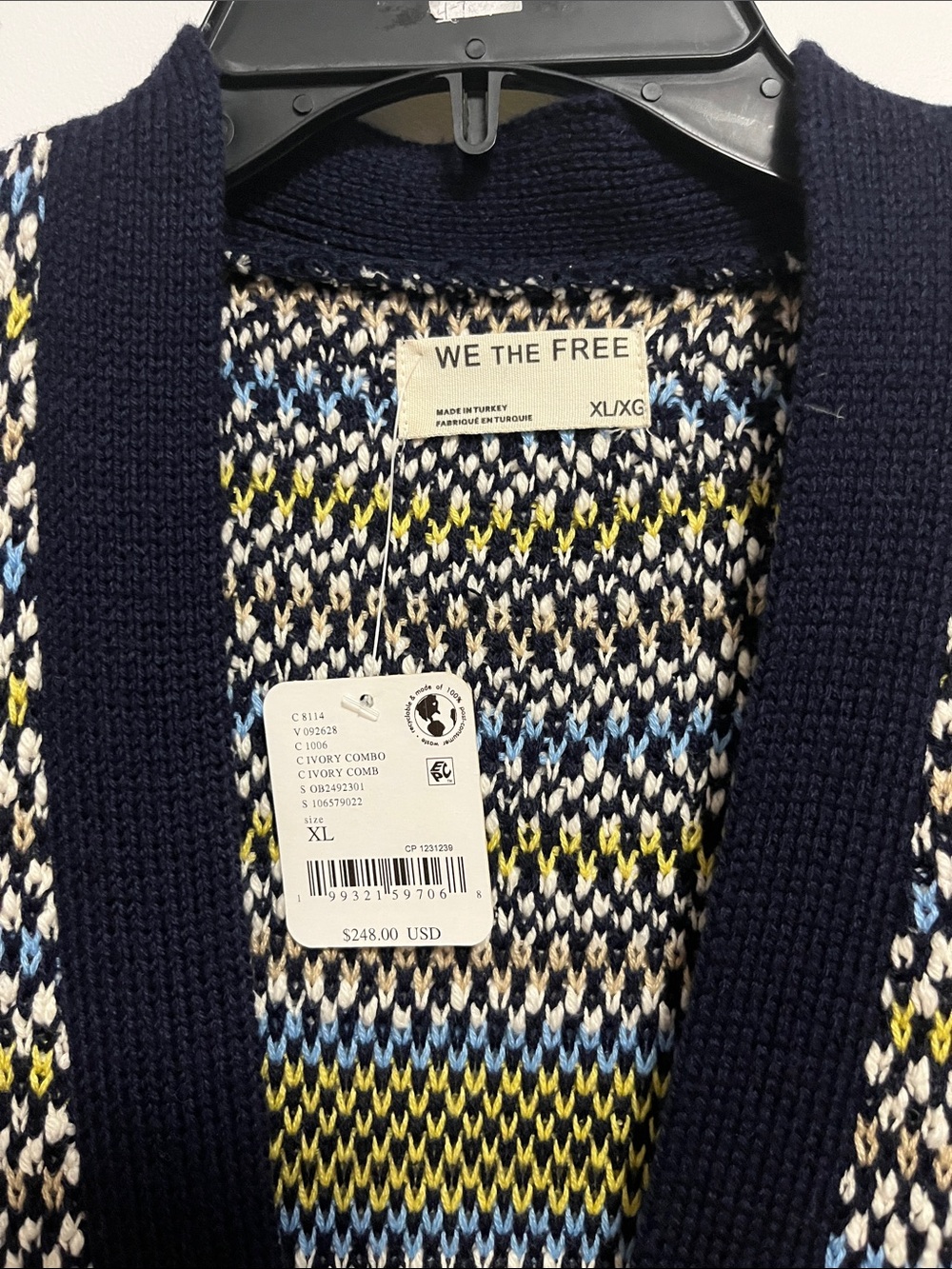 920. FREE PEOPLE We The Free Umbrella Knit Cardigan Sweater Sz XL  NWT $248 - Picture 7 of 8